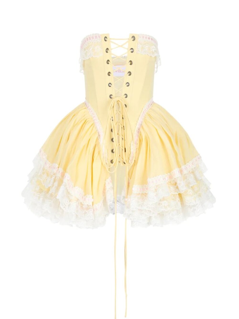 BEST Selkie The Custard Victorian Corset XSmall/Medium Yellow - Picture 4 of 10